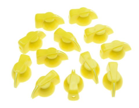 Dopro Pack of 12 Flat Top Guitar Chicken Head Knob AMP Effect pointer Knob Yellow