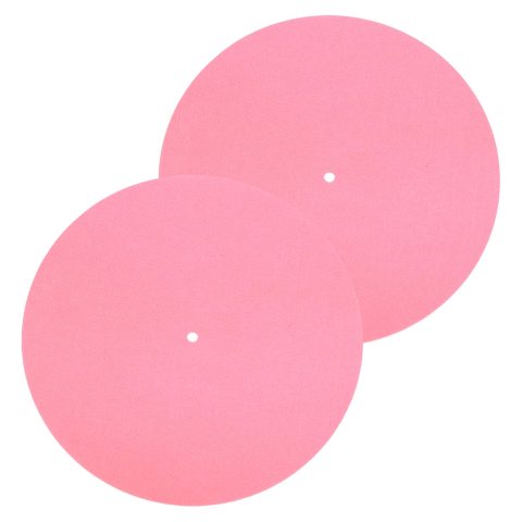 MECCANIXITY 2 Pcs Record Player Mat, 12 Inch Turntable Mat 3mm Felt Turntable Pad for Vinyl Record Player, Pink