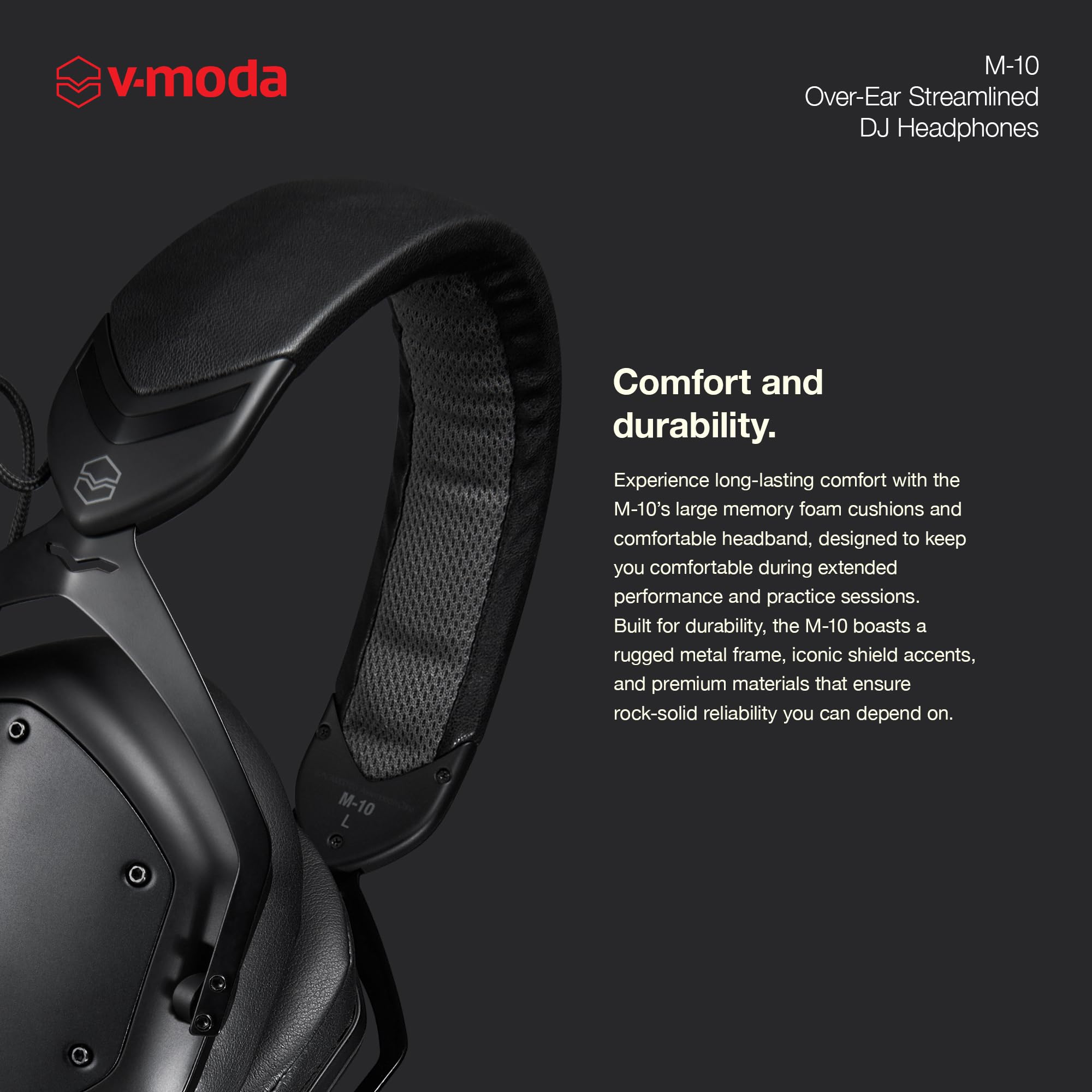 V-Moda M-10 Over-Ear DJ Headphones, Black