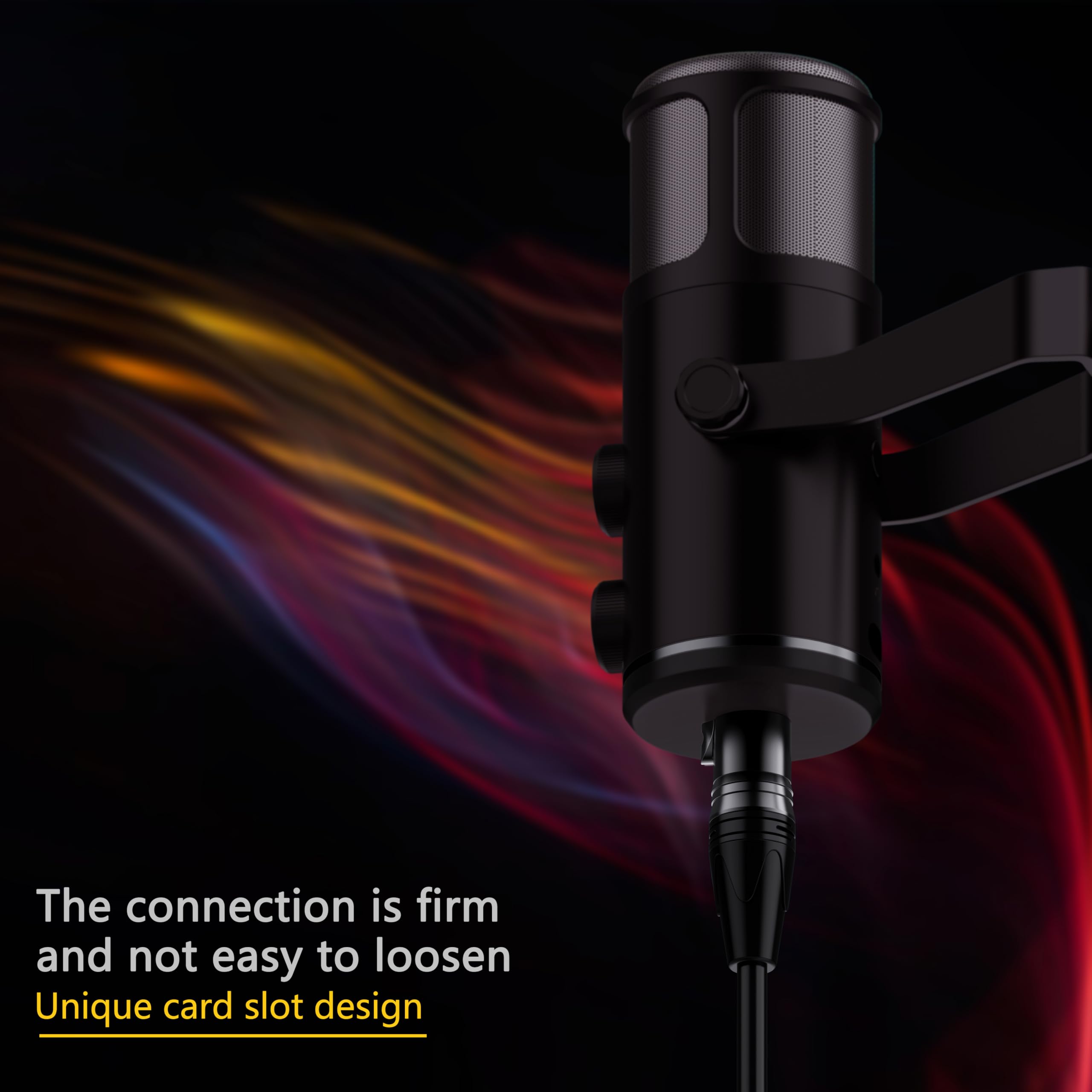 BGBGKK XLR Cables 3ft 6 Pack, XLR Microphone Cable, Male to Female, Gold-Plated 3-pin XLR Speaker Cable Balanced Mic Cable, XLR to XLR Cables for Microphones Mixer Colorful