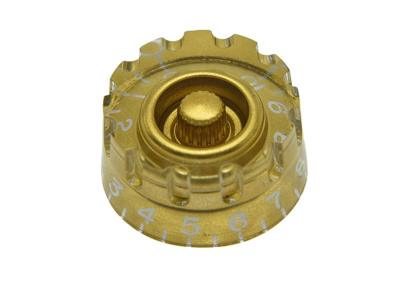 Dopro Set of 4 Gold Knurled Metric LP Guitar Speed Dial Knobs Control Knobs for Epi Les Paul/Import Guitar Bass w/Coarse 5.8mm Split Pots