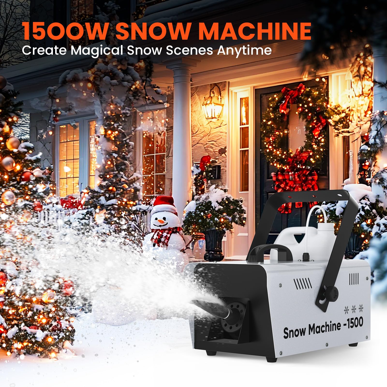 Snow Machine,1500W Snow Maker With Remote Control for Indoor Outdoor