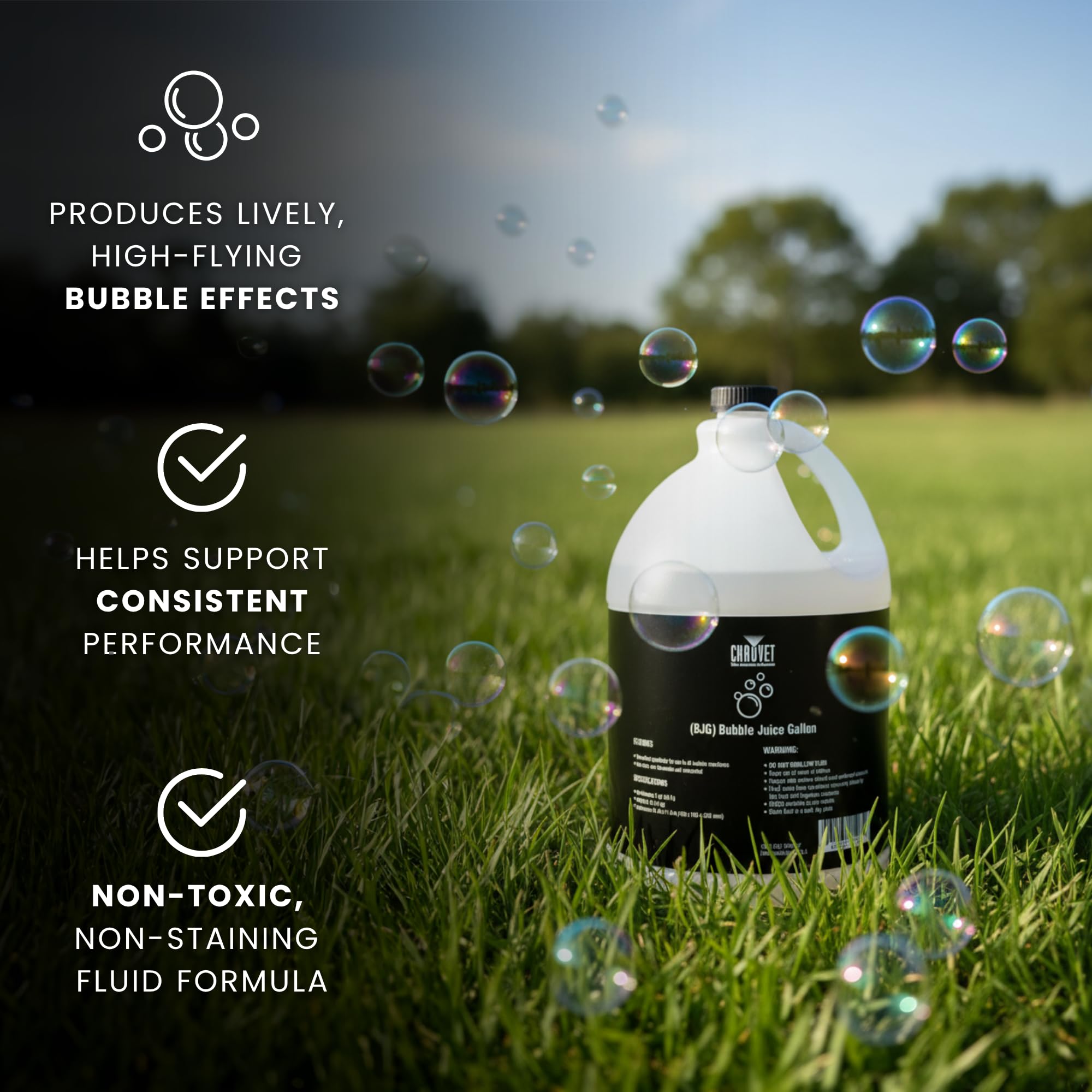 CHAUVET DJ – BJG Bubble Juice Gallon | Professional Bubble Fluid for High-Flying Bubble Output | Non-Toxic and Non-Staining Formula | Designed for Use with CHAUVET DJ Machines