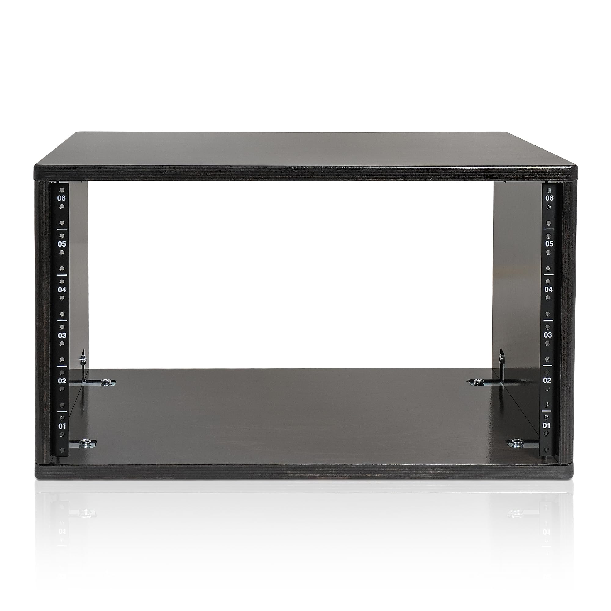 Sound Town DIY 6U Desktop Studio Rack for Home Studio and Recording Room, Baltic Birch Plywood, Black Espresso (SDRK-Y6D)
