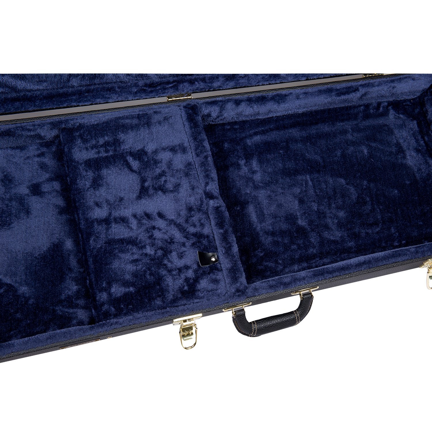 Crossrock Electric Guitar Case fits Fender Telecaster and Stratocaster- Sponge Lining, Metal Feet, Storage Space-Black (CRW600EBK)