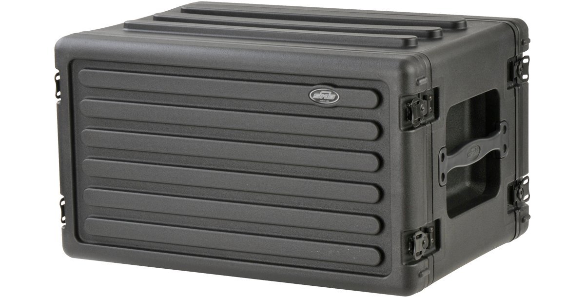 SKB 6U Shallow Roto Rack Case – Durable Polyethylene Gear Protector, Stackable, Waterproof with Twist Latches & Rubber Feet for Musicians, DJs, and A/V Equipment – Secure Transport & Storage Solution