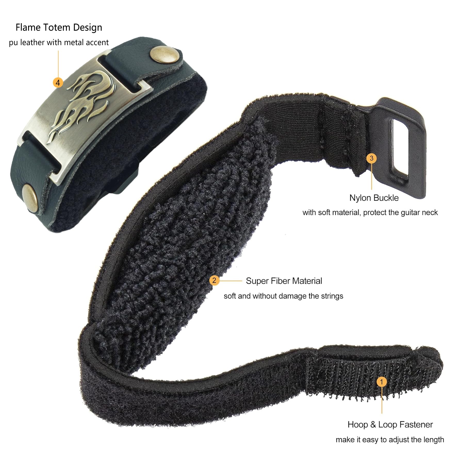 Rockhouse Fret Mute Wrap Guitar String Dampener for Electric & Bass, Flame