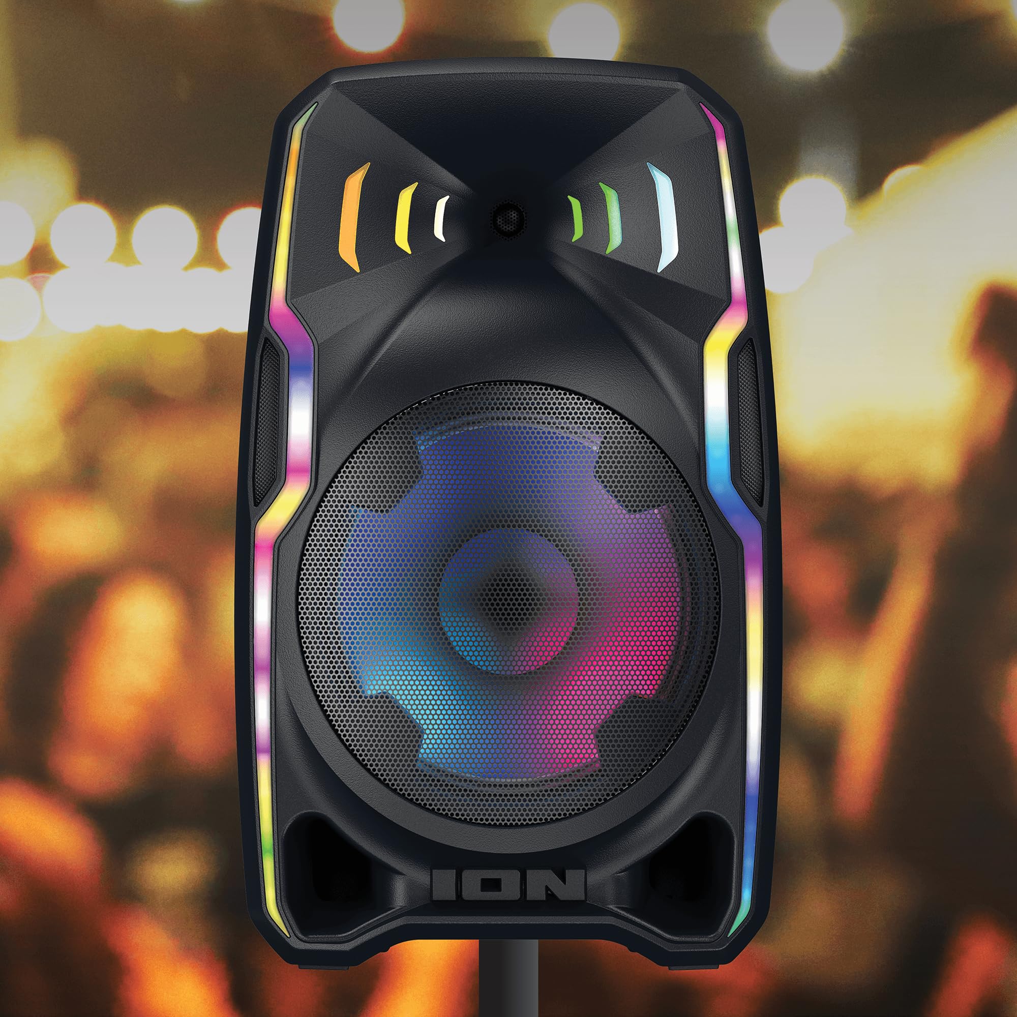 ION Audio Total PA APEX Battery-Powered Wireless High-Power PA System with Wireless Microphone, Bluetooth, Integrated Mixer and Party Lights (Renewed)