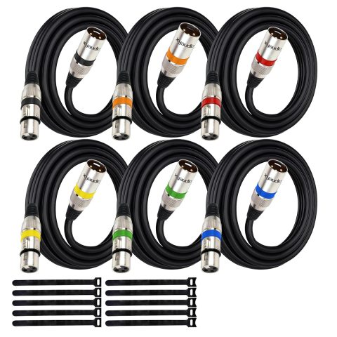 xyaudio Balanced XLR Cable, 8ft 2 Packs, 3 Pin Male to Female Microphone Cable, XLR to XLR Mic Cable for Speaker or PA System, PVC Jacket