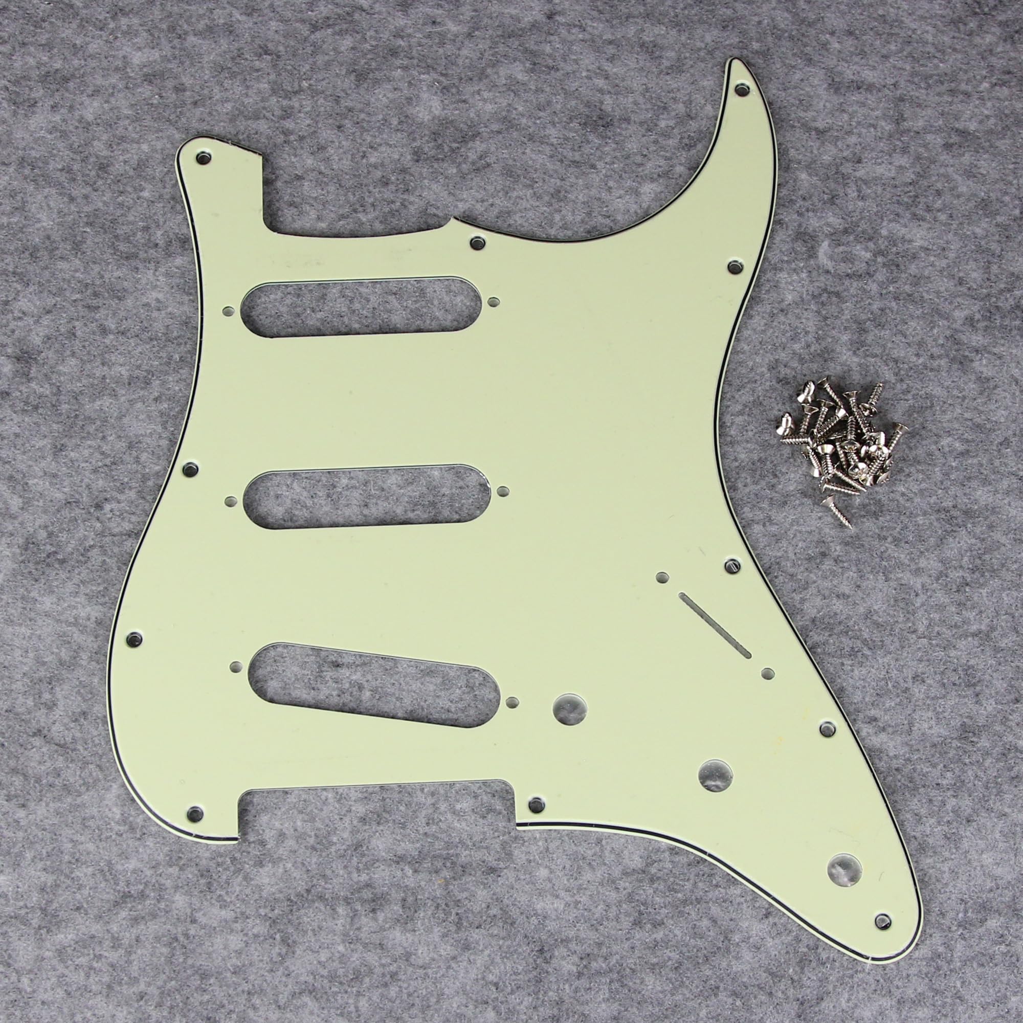 FLEOR 11 Holes ST Style Pickguard SSS Guitar Pickguard Pick Guard Scratchplate with Screws Set,3Ply Mint Green