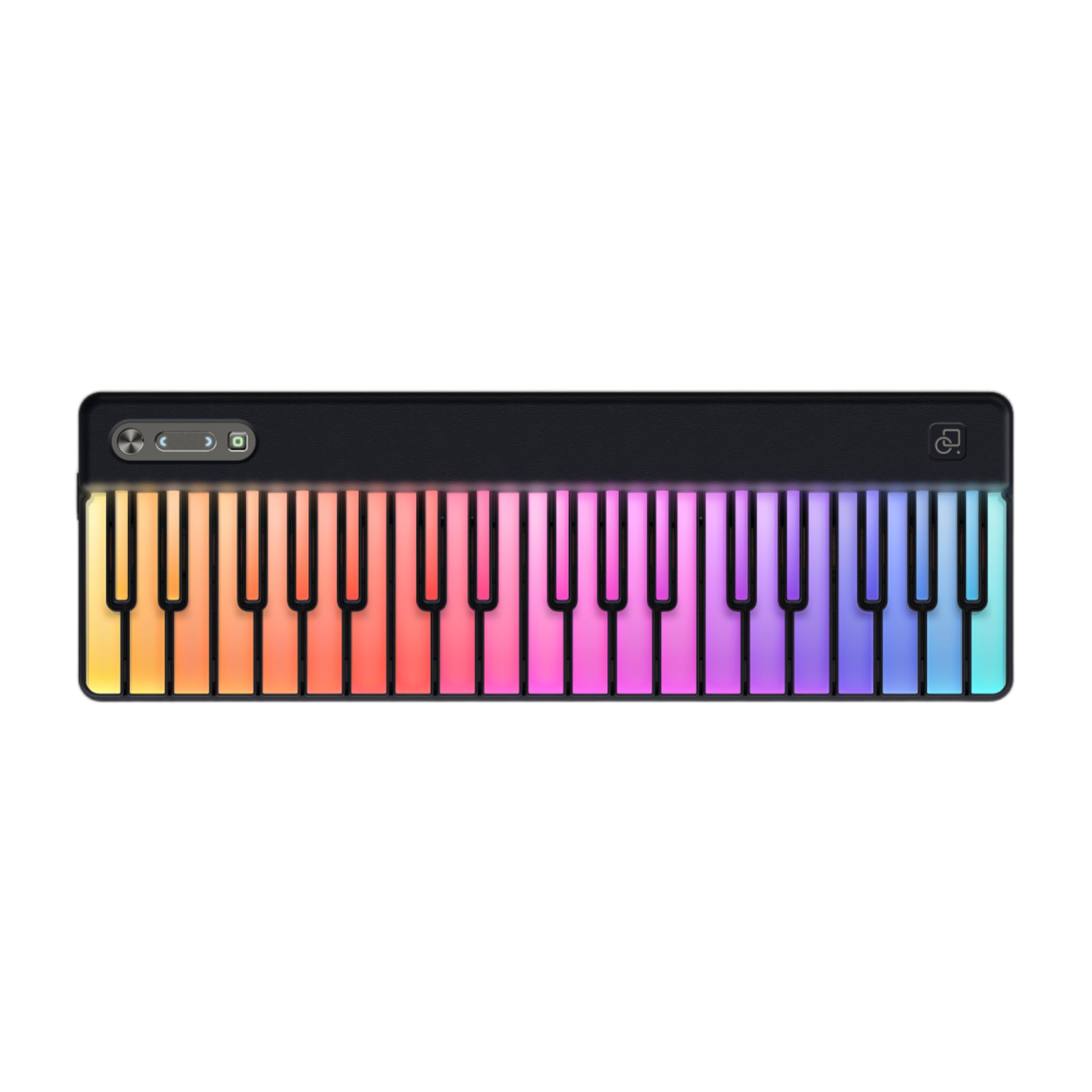 PartyKeys 36-Key Smart Piano, Portable Modular RGB MIDI Keyboard, Black