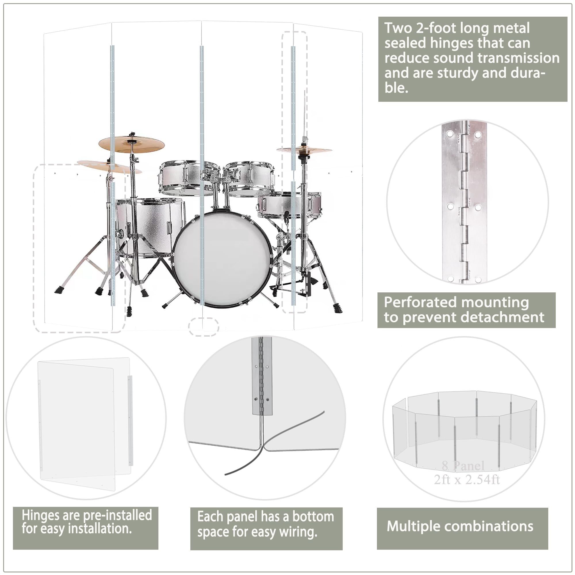 Portable Drum Shield Panels | 4-Panels 2ft x 5ft