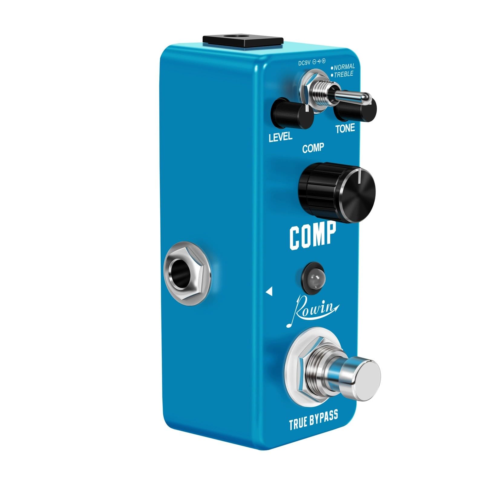 Compact Optical Compressor Guitar Pedal – Rowin LEF-333 COMP with Smooth Attack/Decay, True Bypass, Metal Shell – Preserves Transients for Clean Sustain