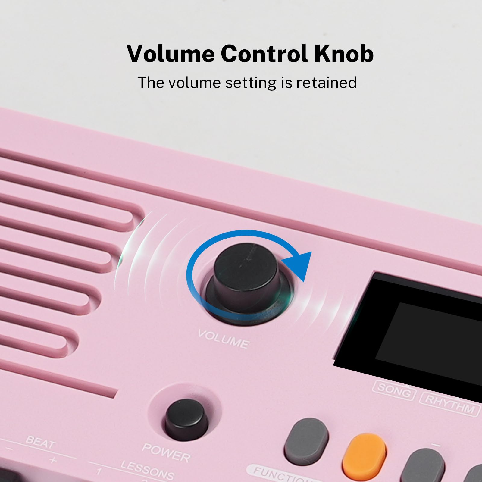 POGOLAB MK-2 37 Keys Kids Keyboard Piano, Portable Small Keyboard with 40 Songs, 200 Sounds, with MIDI Function, LED Display & Dual Speakers, Compact Mini Music Piano for Kids/Beginners (Pink)