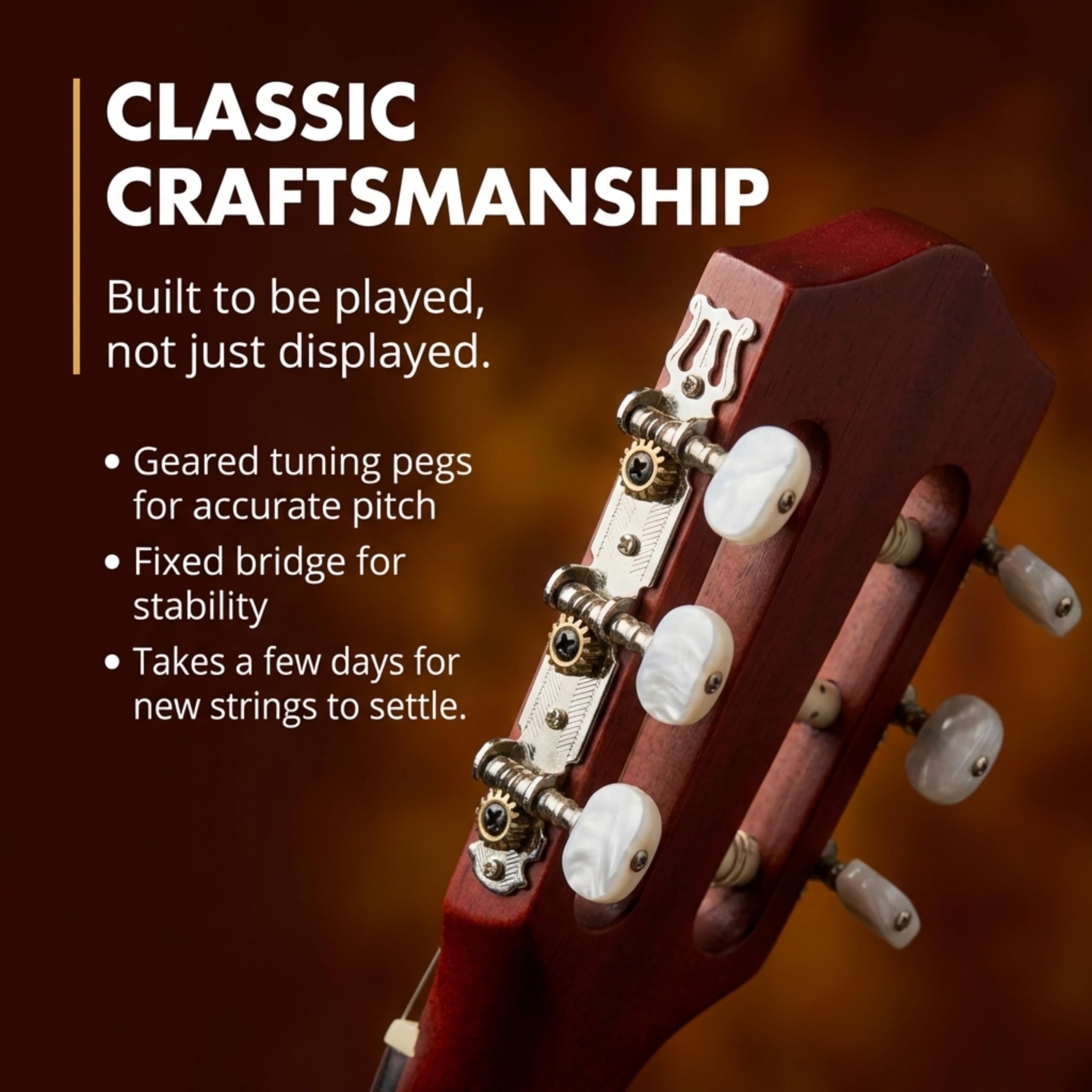 Music Alley 34 Inch Junior Classical Guitar for Kids, Natural