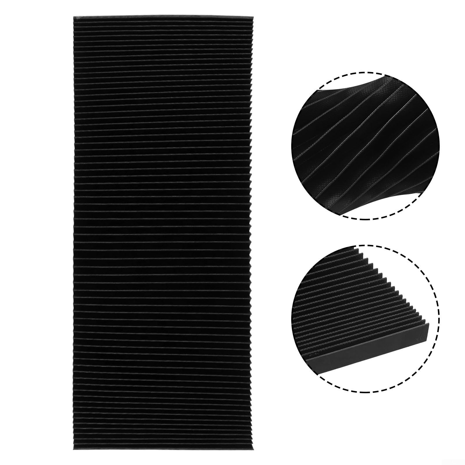 CNC Machine Accordion Cover, Accordion Way Cover Protective, Rubber Flexible Cover Milling Machine 3-proof Cloth Protective, Flat Bellows Cover, L 1500MM* H 15mm (Width 150mm)