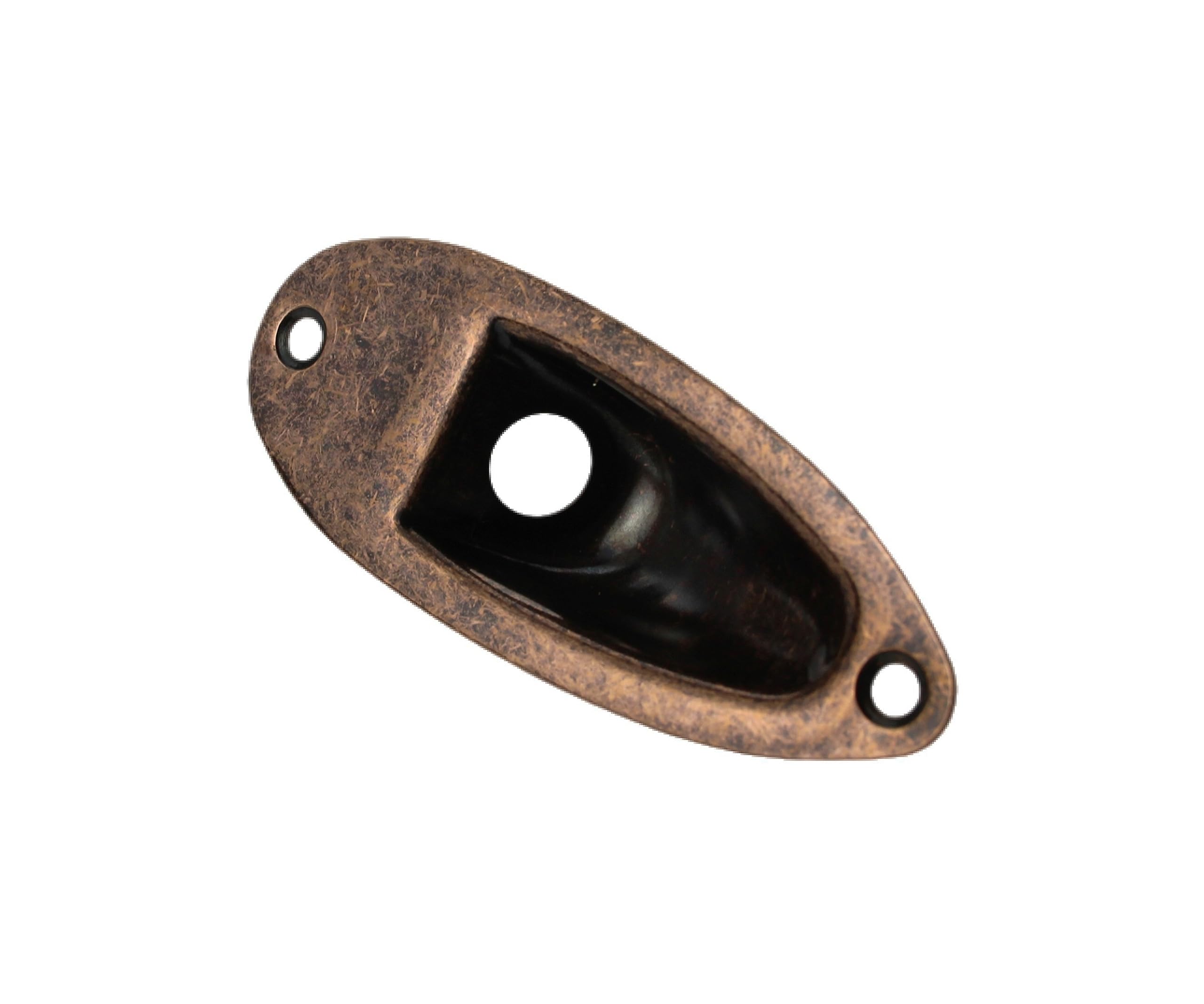 Guyker 1 Piece Oval Curved Metal Jack Plate Jackplate for Electric Guitar Bass, HJ001 Bronze
