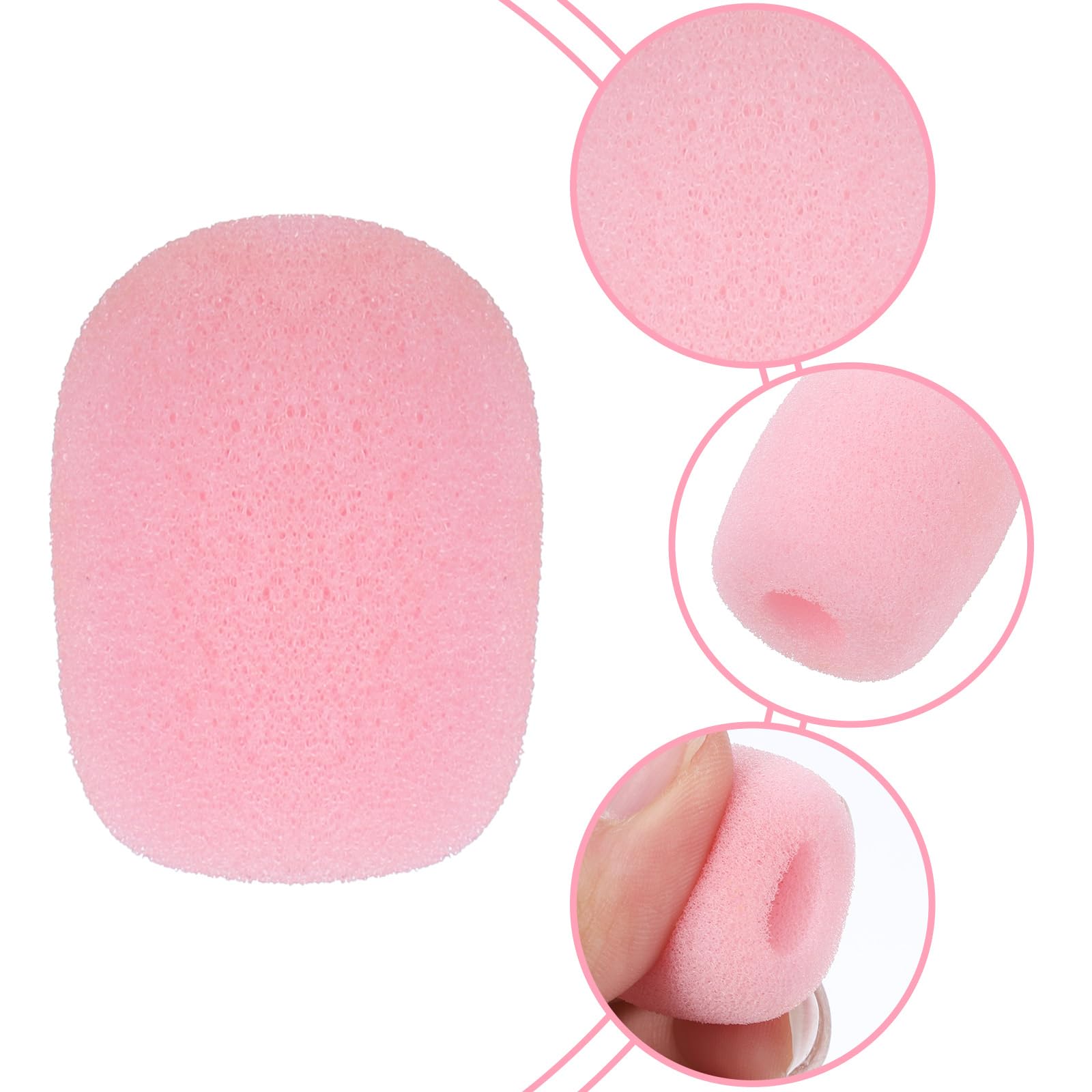 10 Pcs Pink Microphone Windscreen Covers Foam High Density Headset Mic Foam Cover High Density Lapel Headset Microphone Windscreen