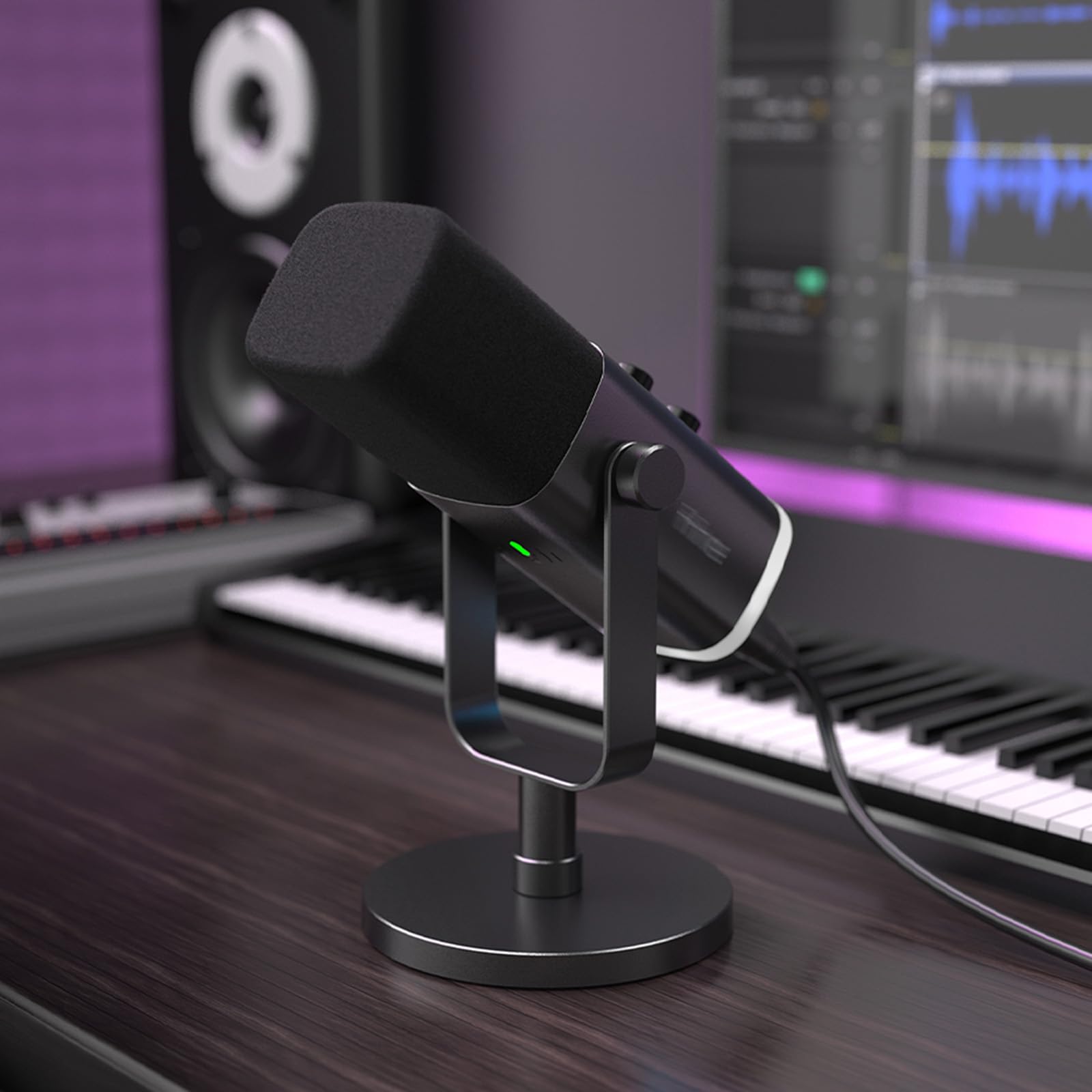 LEFXMOPHY AM8 Pop Filter, Windscreen Compatible with FIFINE AM8 Microphone Replacement Flocked Protector Black Cover