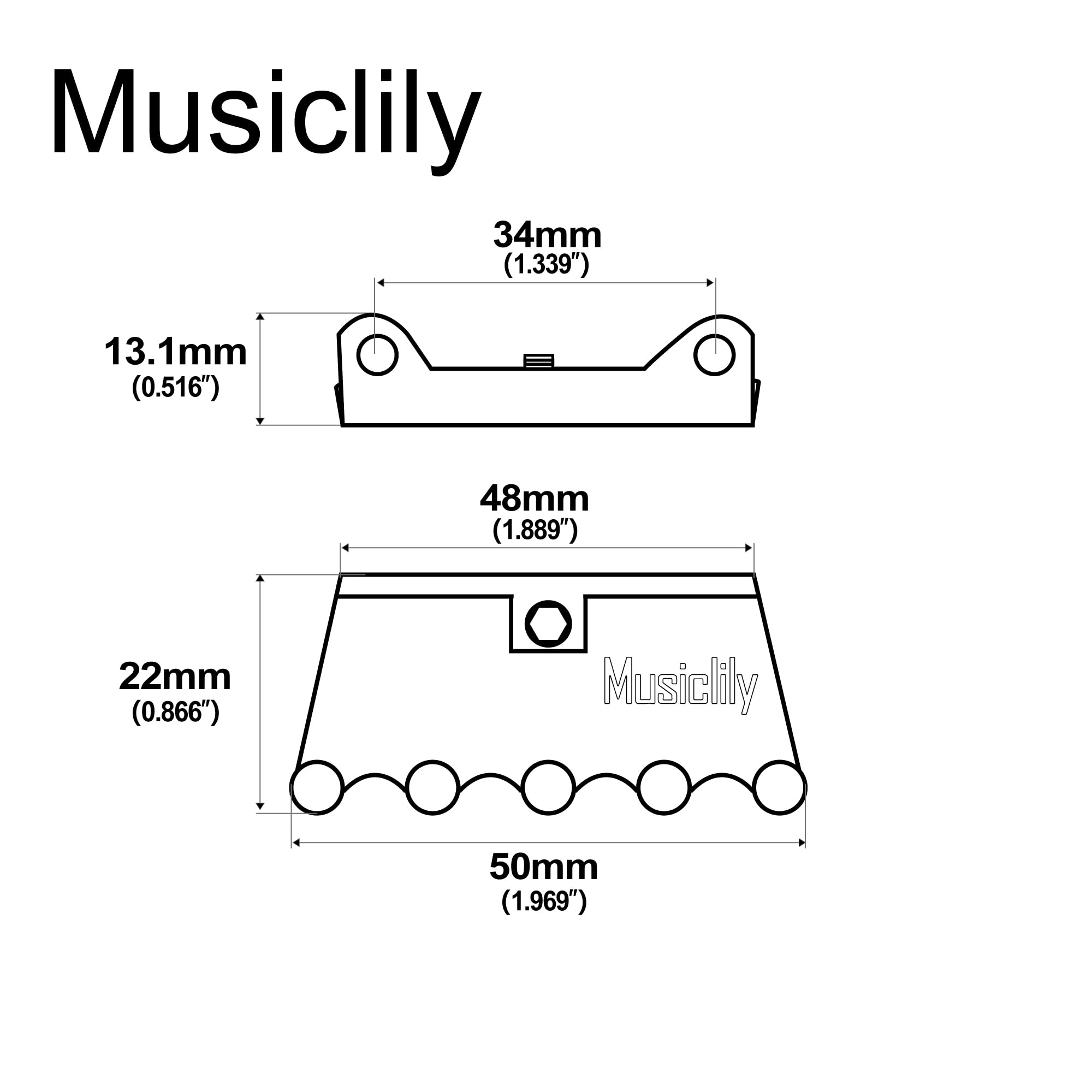 Musiclily Ultra Heavy Full Brass Guitar Tremolo Bridge Claw Original Color