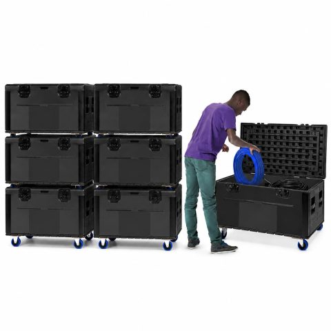 6 PACK Rolling Road Case with Heavy Duty Silent Wheels