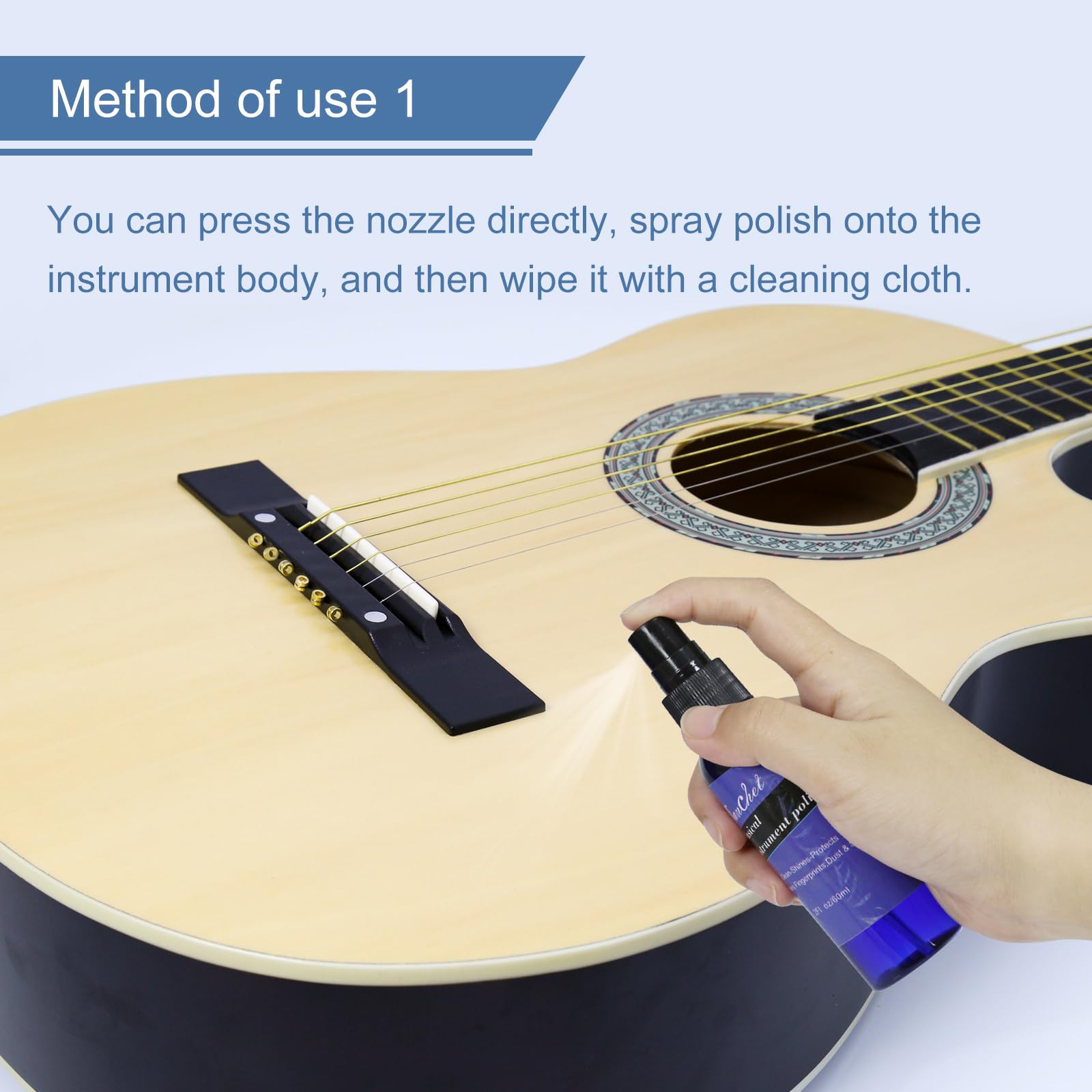 Guitar Cleaner-Polish 60ml-Body and Fretboard Maintenance Cleaner, Polish-Musical Instruments polish-Instrument Accessories