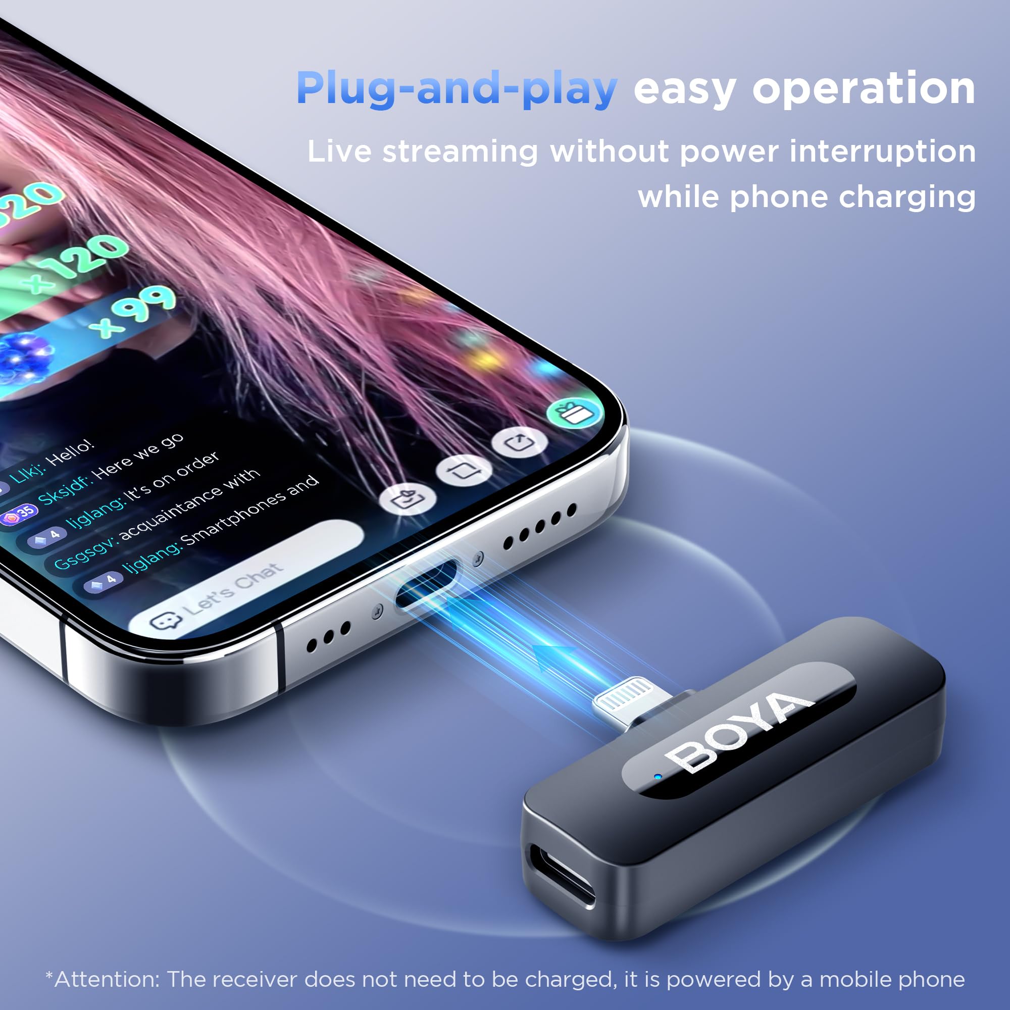 BOYA BY-V3 Combo Wireless Microphone for iPhone Android Smartphone,100M Los Range,36H Duration,Noise Cancellation,Plug&Play Lavalier Lapel Mics for Vlogging Interview 2-in-1 Charging Case(2TX+2RX)