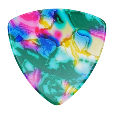 Exotic Plectrums Celluloid Tie Dye Guitar Or Bass Pick – 0.71 mm Medium Gauge – 346 Rounded Triangle Shape – 3 Pack, Celluloid-Tie-Dye-Pick-.71mm-346-3-Pack
