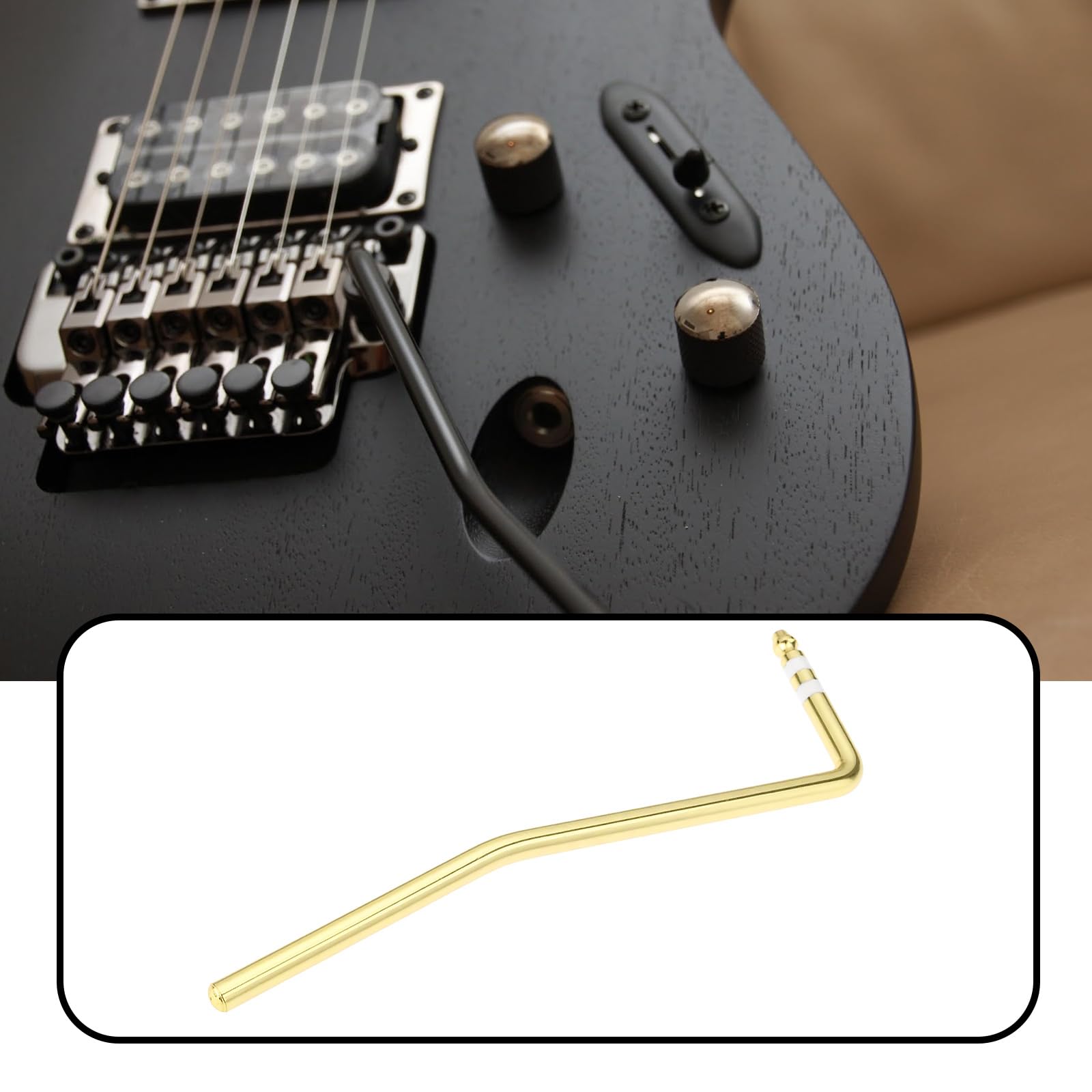Briny River 2Pcs 6mm Guitar Tremolo Arm Compatible with Ibanez Edge Lo-Pro Compatible with Edge Pro Gold