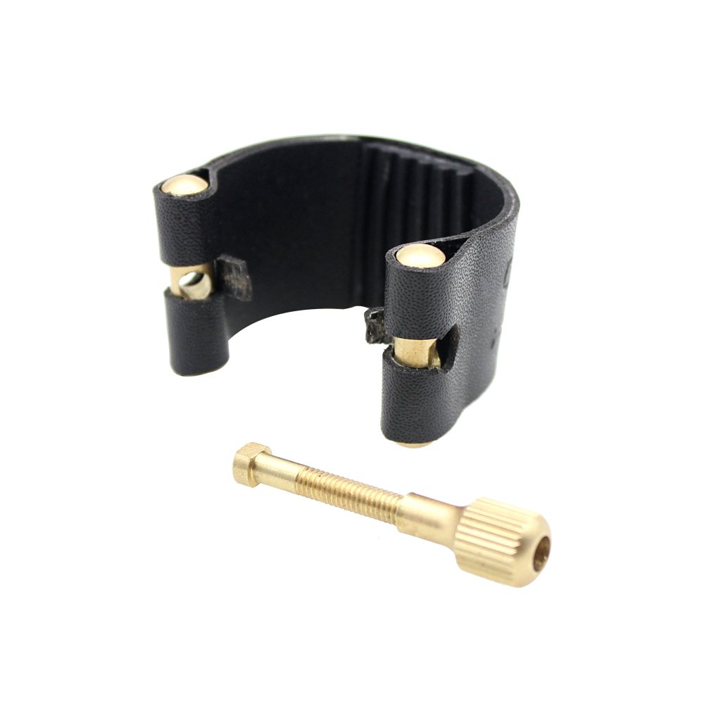 Andoer Alto Saxophone Ligature Fastener Compact Durable Artificial Leather for Alto Saxophone Rubber Mouthpiece