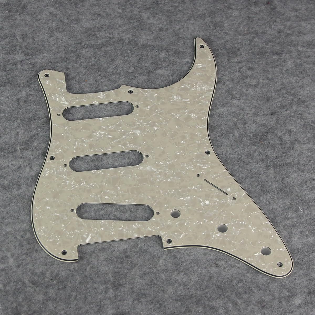 FLEOR SSS 8 Hole Vintage ST Pickguard Guitar Back Plate with Screw for Vintage ST Style Guitar Parts, 4Ply Aged Pearl