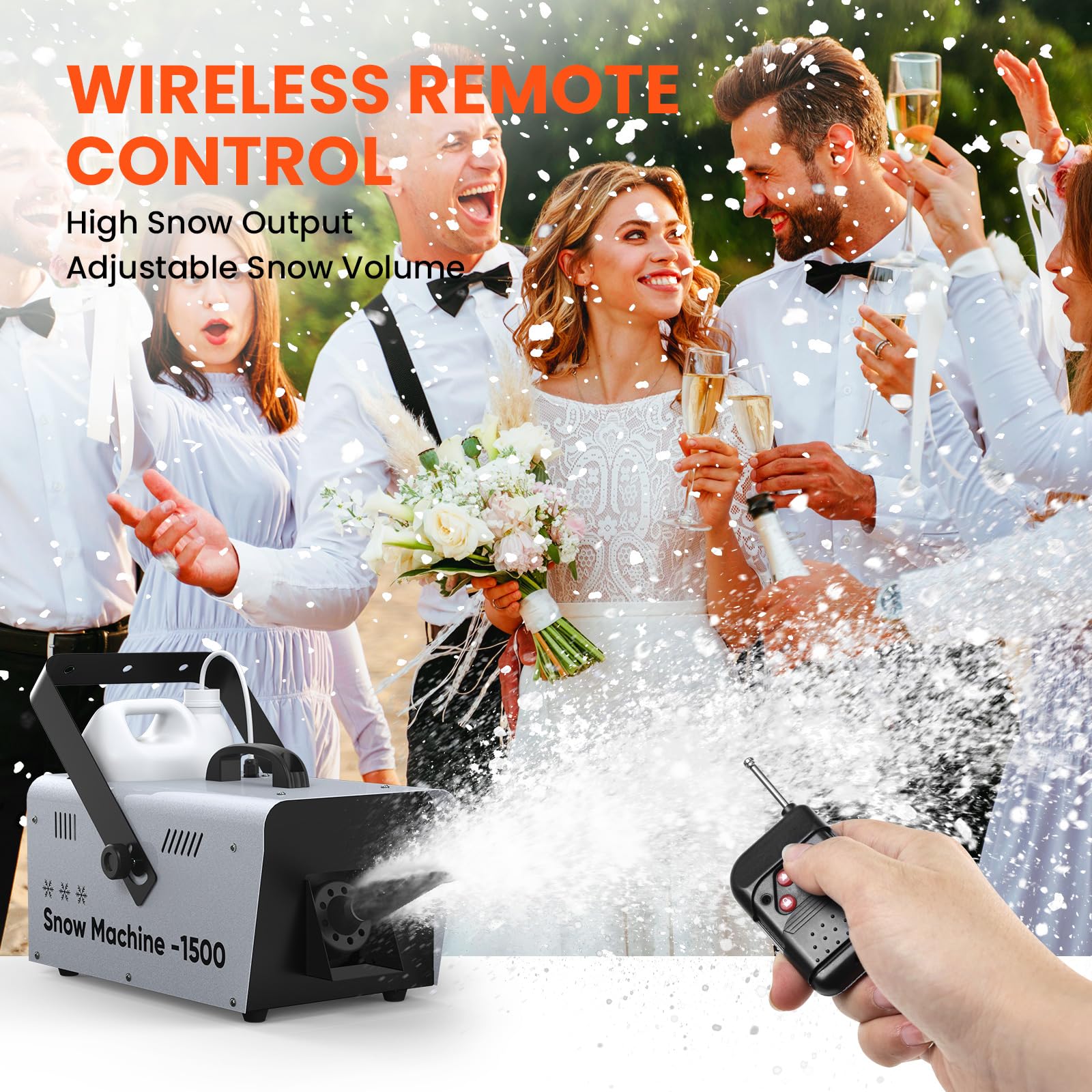Snow Machine,1500W Snow Maker With Remote Control for Indoor Outdoor
