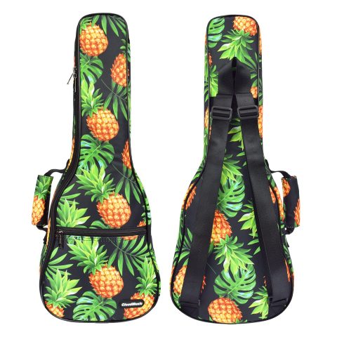 CLOUDMUSIC Ukulele Case Gig Bag Padded Backpack For Tenor 26″ Inch(Tenor,Pineapple)