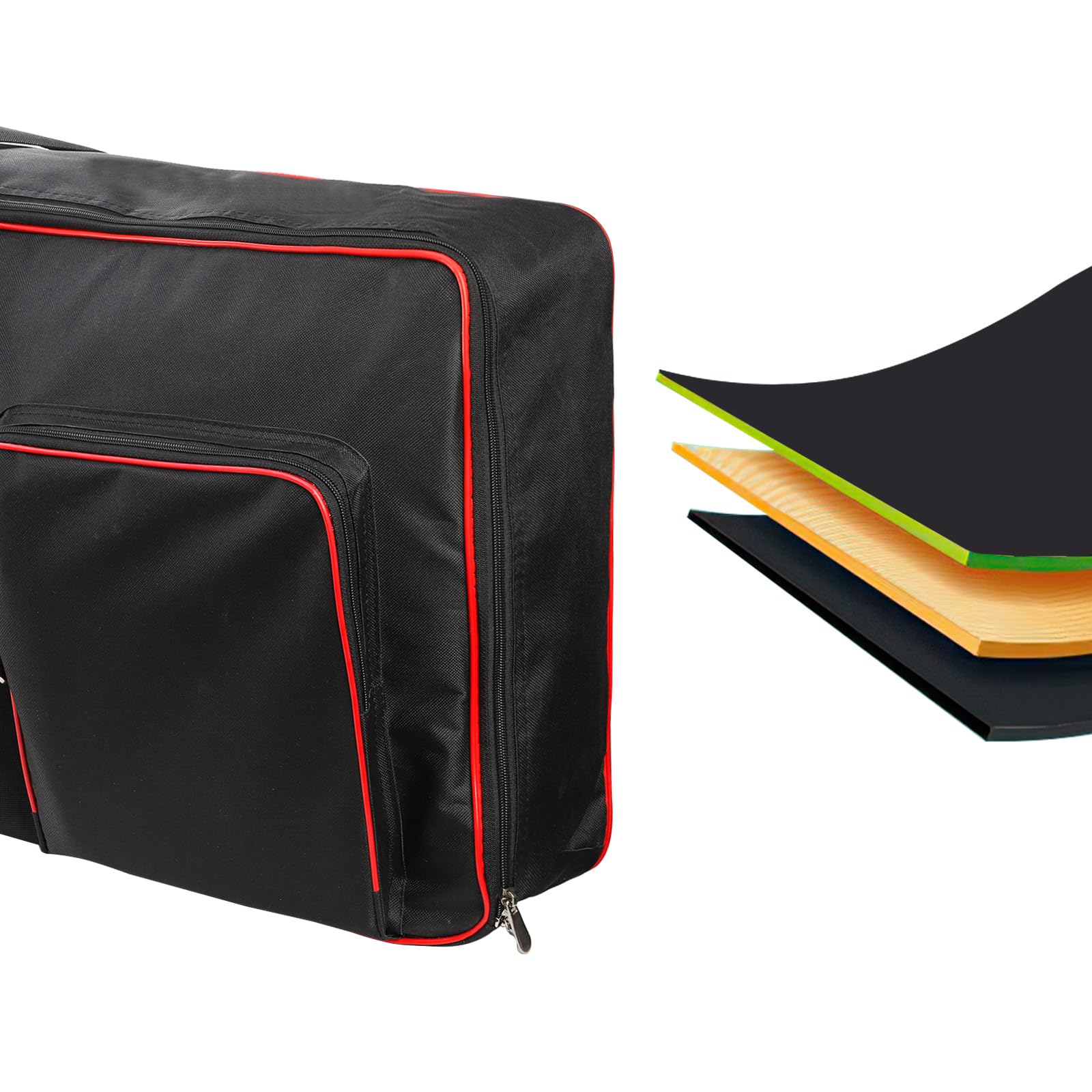 Okllen 61 Key Keyboard Gig Bag Case,Portable Durable Keyboard Piano Waterproof 600D Oxford Cloth with 10mm Cotton Padded Case Gig Bag