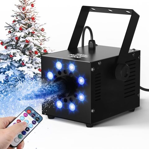 Snow Machine for Party,1200W Snow Maker With LED And Remote Control