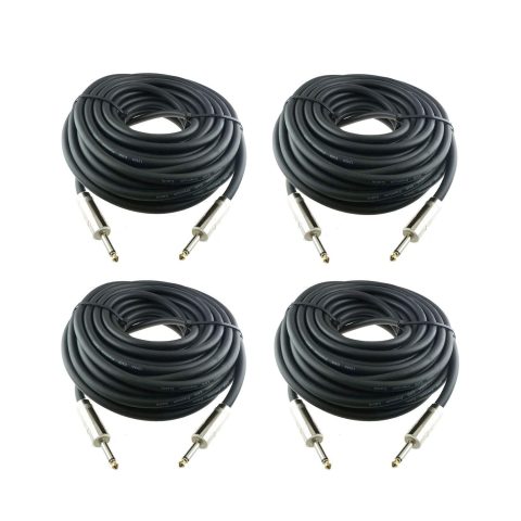 Yoico 4Pack 25ft 12AWG 2-Conductor 1/4″ TS Cable Heavy Duty Audio Amp Cord