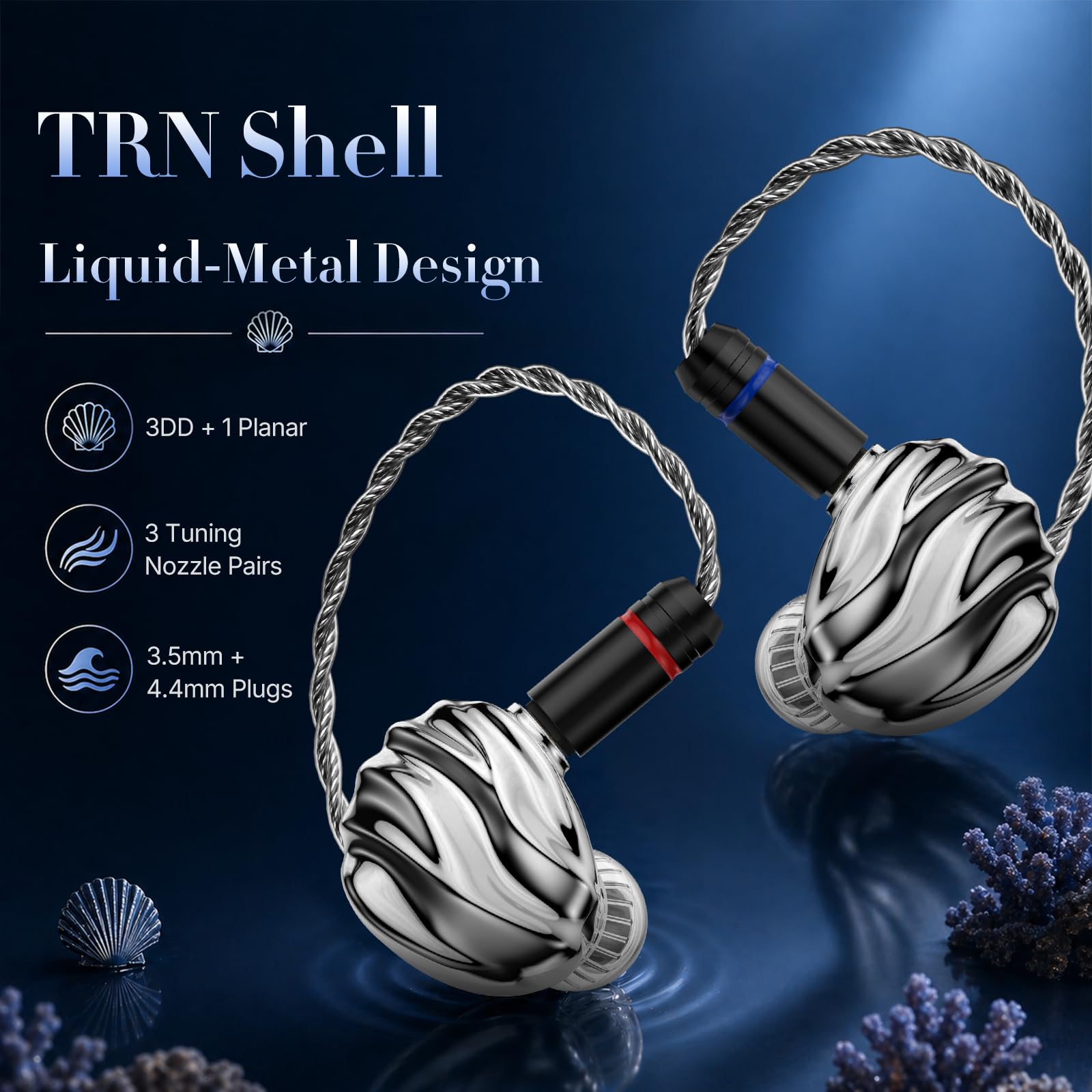 TRNzod TRN Shell 3DD+1 Planar Hybrid in Ear Monitor, HiFi IEM Earbuds