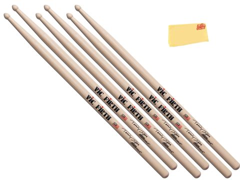 Vic Firth STI Signature Series Tommy Igoe Drumsticks – 3-Pack Bundle with Austin Bazaar Polishing Cloth