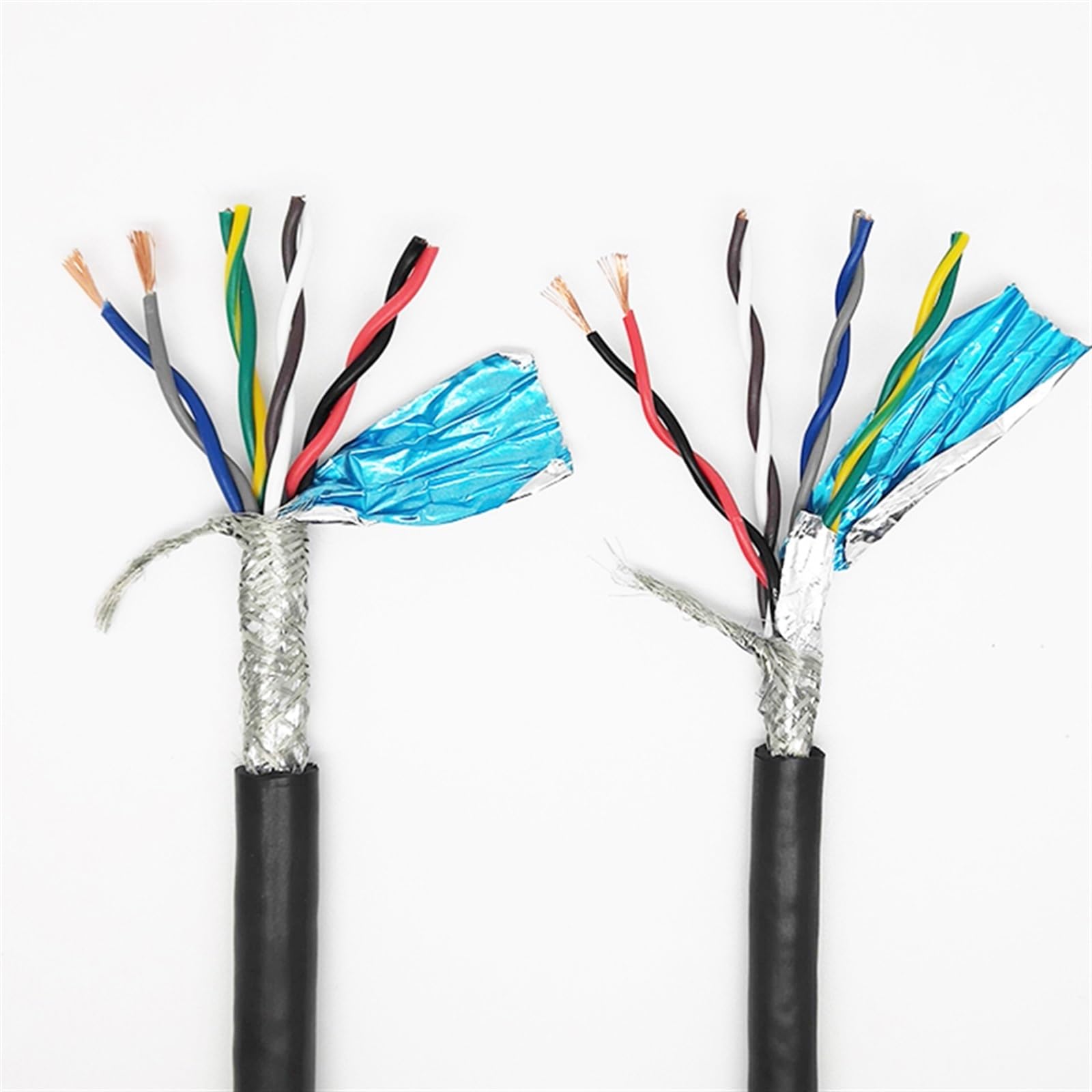 ZGOVIRLEN Twisted Pair Shielded Cable for Audio and Signal 18-26 AWG 2-8 core Black Gray 1-5 Meters(18 AWG 0.75mm2 Black,1Meter 6Core)