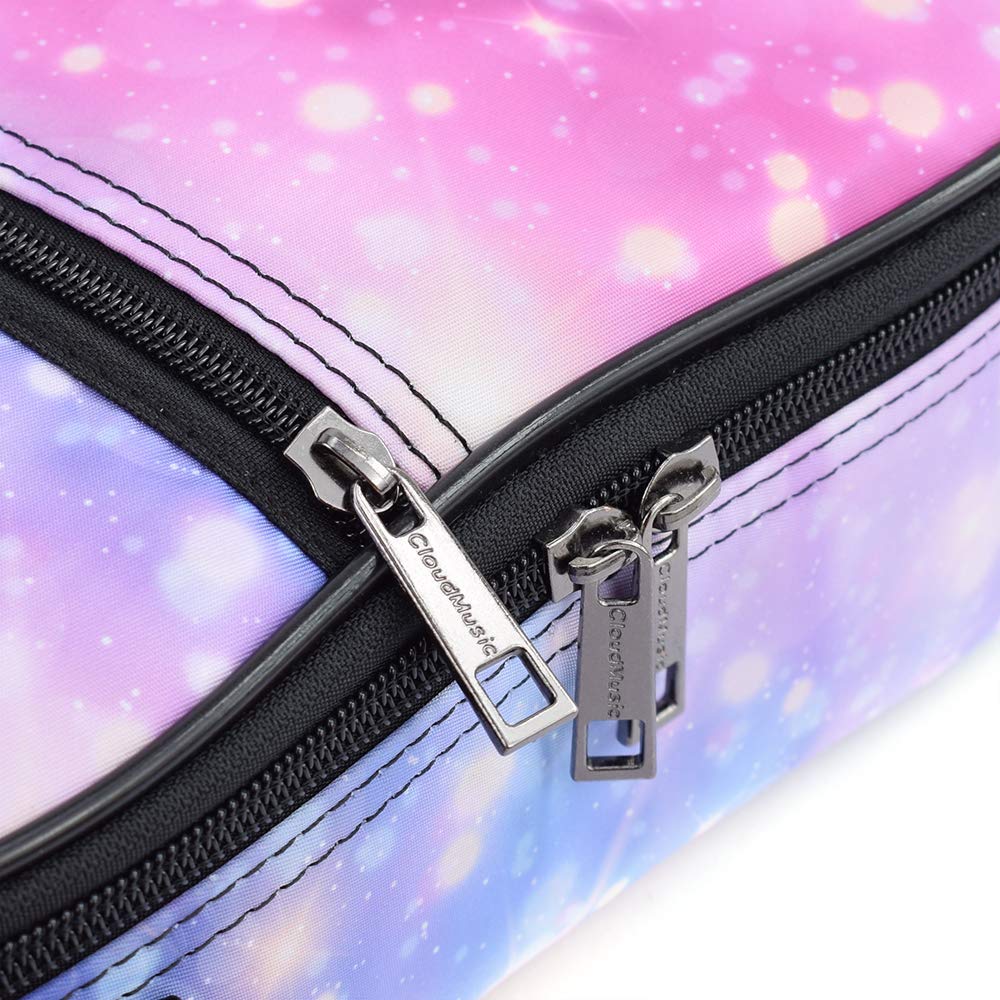 CLOUDMUSIC Ukulele Case Gig Bag, Tenor 26″, Pink Purple Galaxy