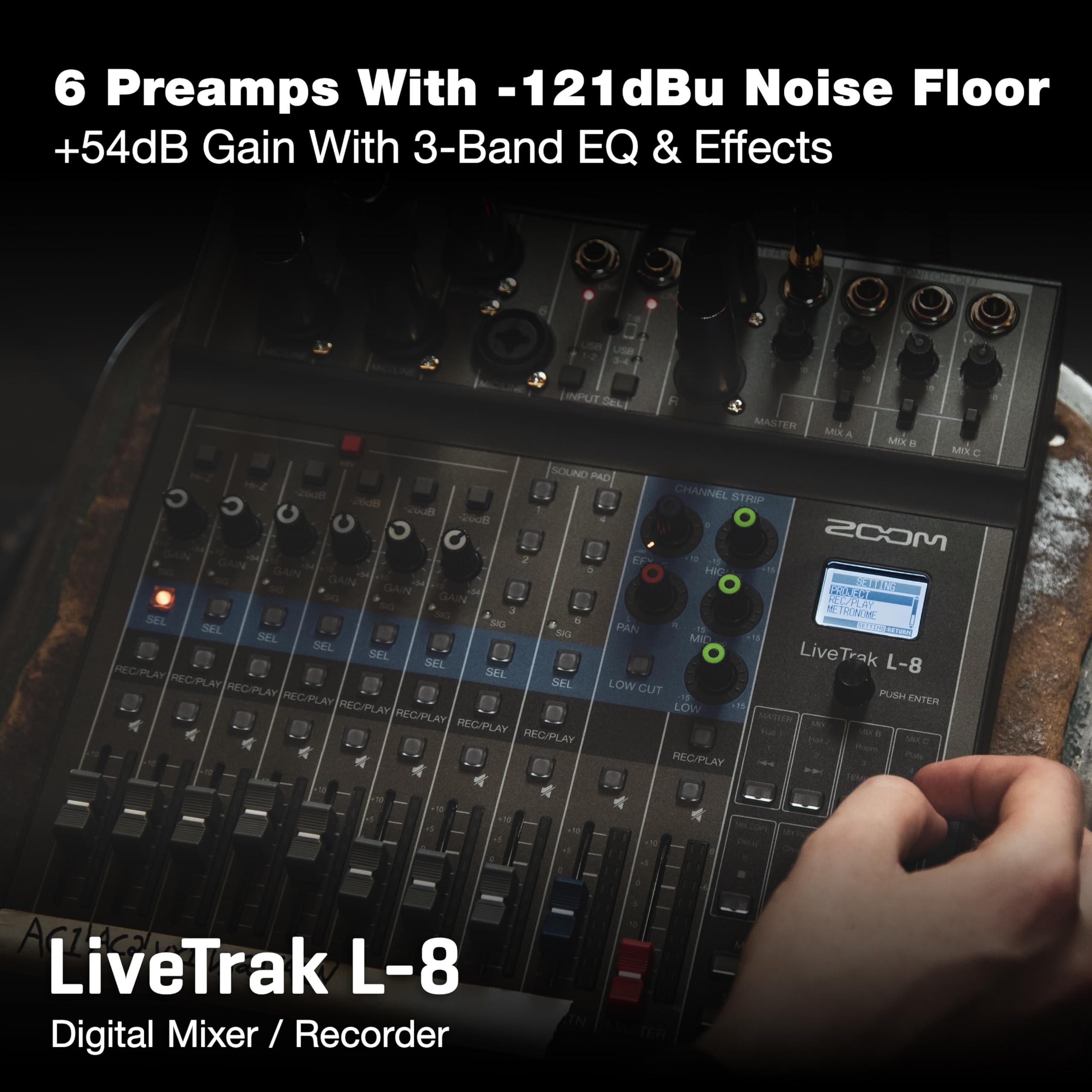 Zoom LiveTrak L-8 Battery Powered Mixer/Recorder for Musicians & Podcasters