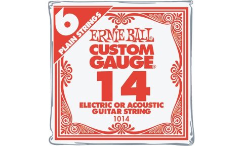 Ernie Ball Nickel Plain Single Guitar String .014 6-Pack
