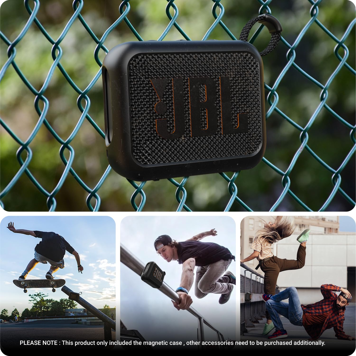 Magnetic Silicone Case for JBL GO 4 – Shockproof Protective Cover with Precision Fit, Anti-Slip Design & Easy Access to Buttons