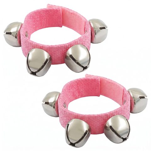 Auvotuis 2 Pcs Adjustable Hand Wrist Bells Triggers, Pink