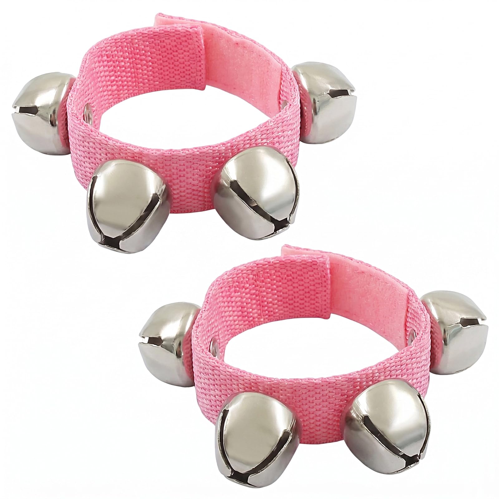Auvotuis 2 Pcs Adjustable Hand Wrist Bells Triggers, Pink