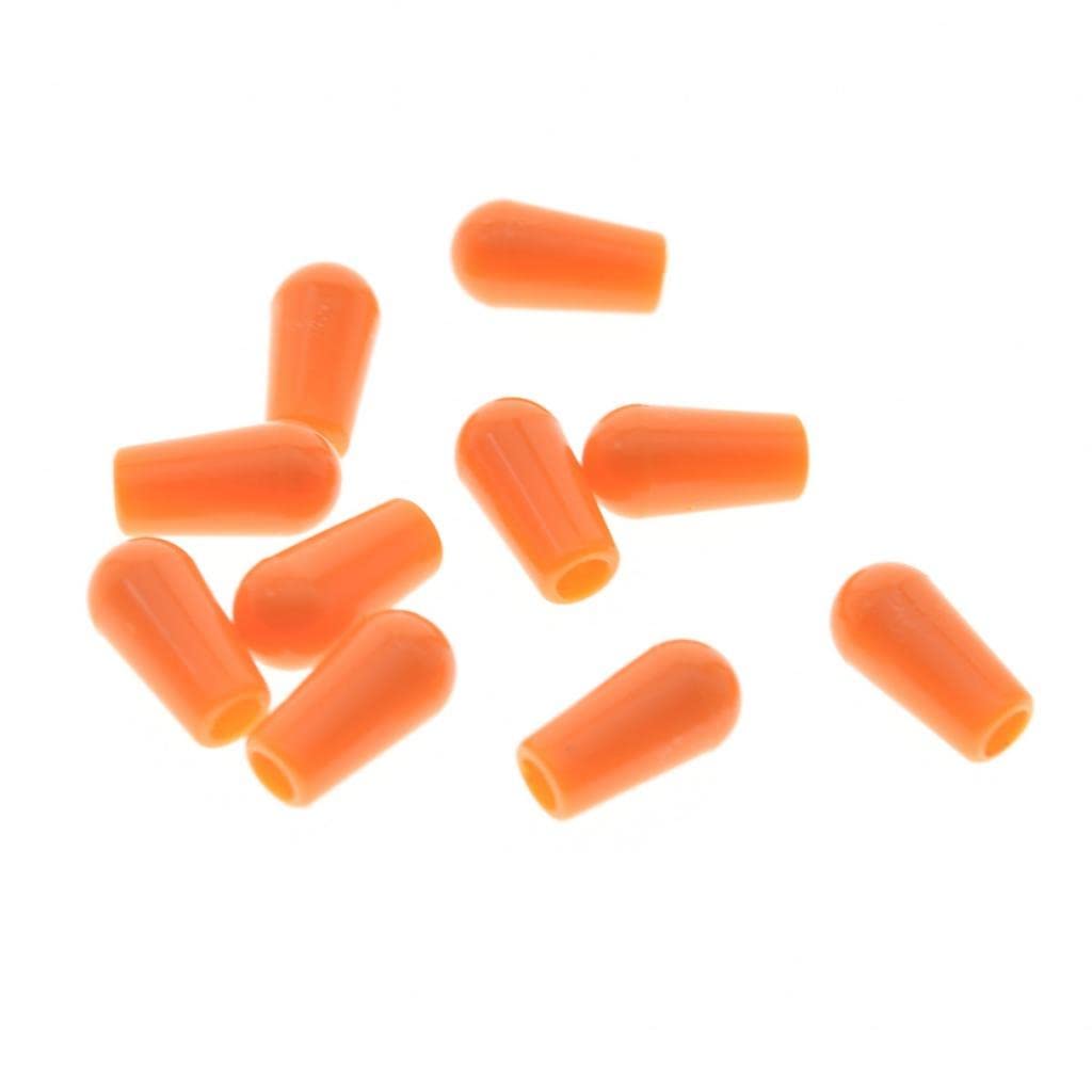 Dopro 10-Pack American #8-32 Thread 3 Way Toggle Switch Cap Switch Tip Knob for USA Les Paul Pickup Selector Switch/Switchcraft Switch Orange