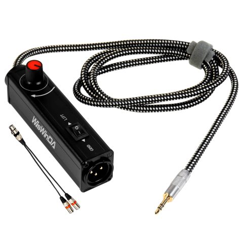 WisWinDa Upgrade Pro101A HiFi Stereo AUX to XLR Isolation Box with Volume Controller Ground Lift Switch Build-in 3.5mm Aux Cord 3.3ft Gold Coating Plug with Extra XLR Y Cord