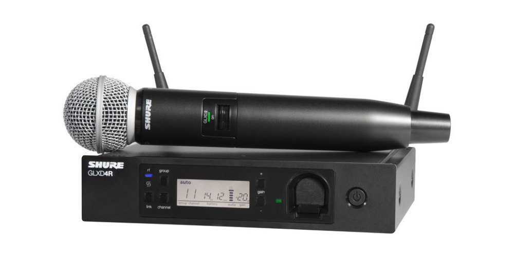 Shure GLXD24R/B87A Microphone System with GLXD4R Rack Mount Receiver and GLXD2 Handheld Transmitter with BETA87A Vocal Mic Capsule