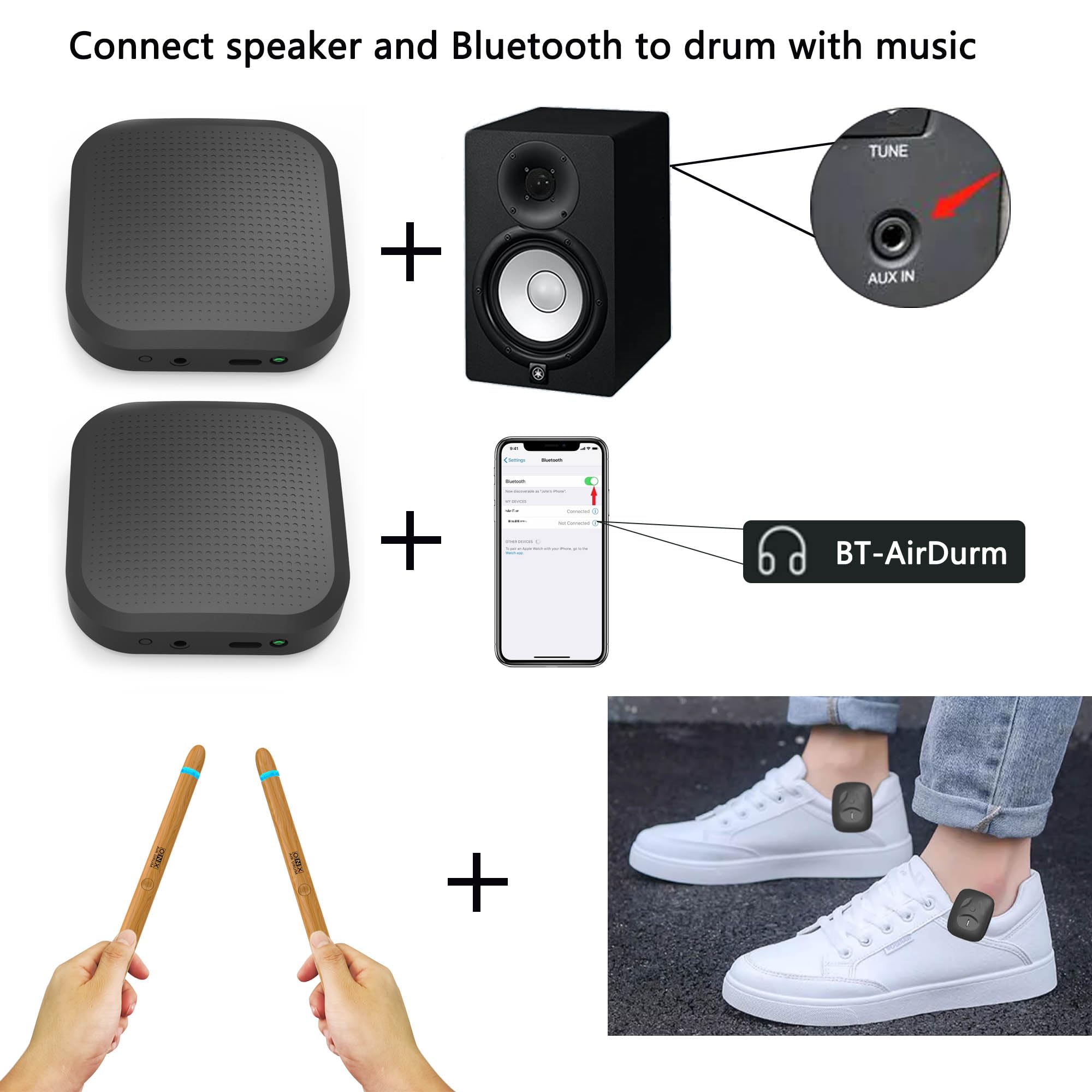 Electric Drumsticks Air Drum Sticks 4rd Gen. for Adults, Kids
