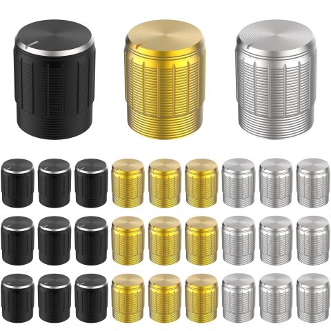 BaYiToo 30 Pcs Potentiometer Control Knobs, 6mm Aluminium Alloy Knob Swicth Replacement for Electric Guitar Volume Tone Knobs